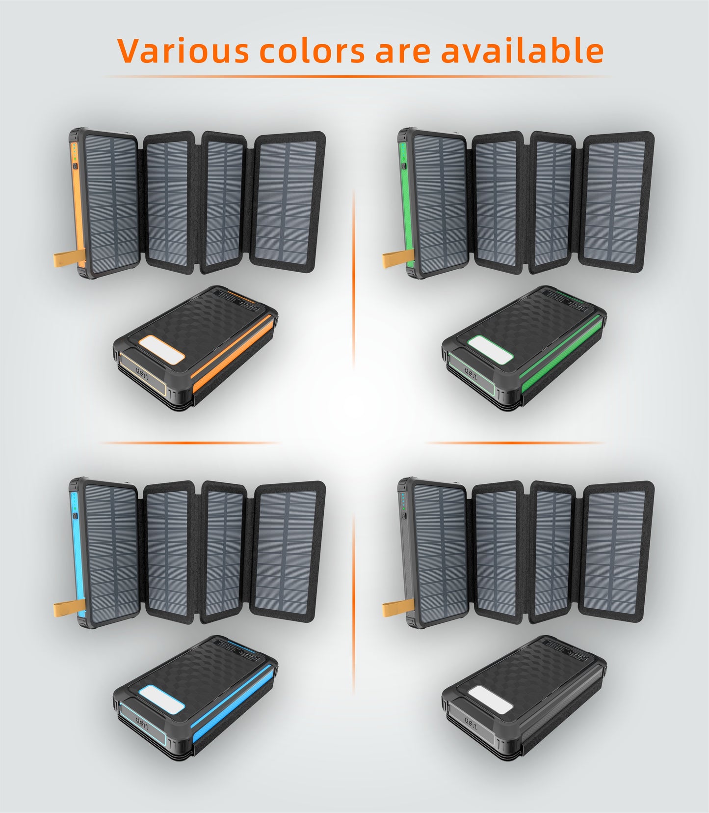 Foldable 1+3 Solar Panel Power Bank Portable Charger 20.000mAh (20W)